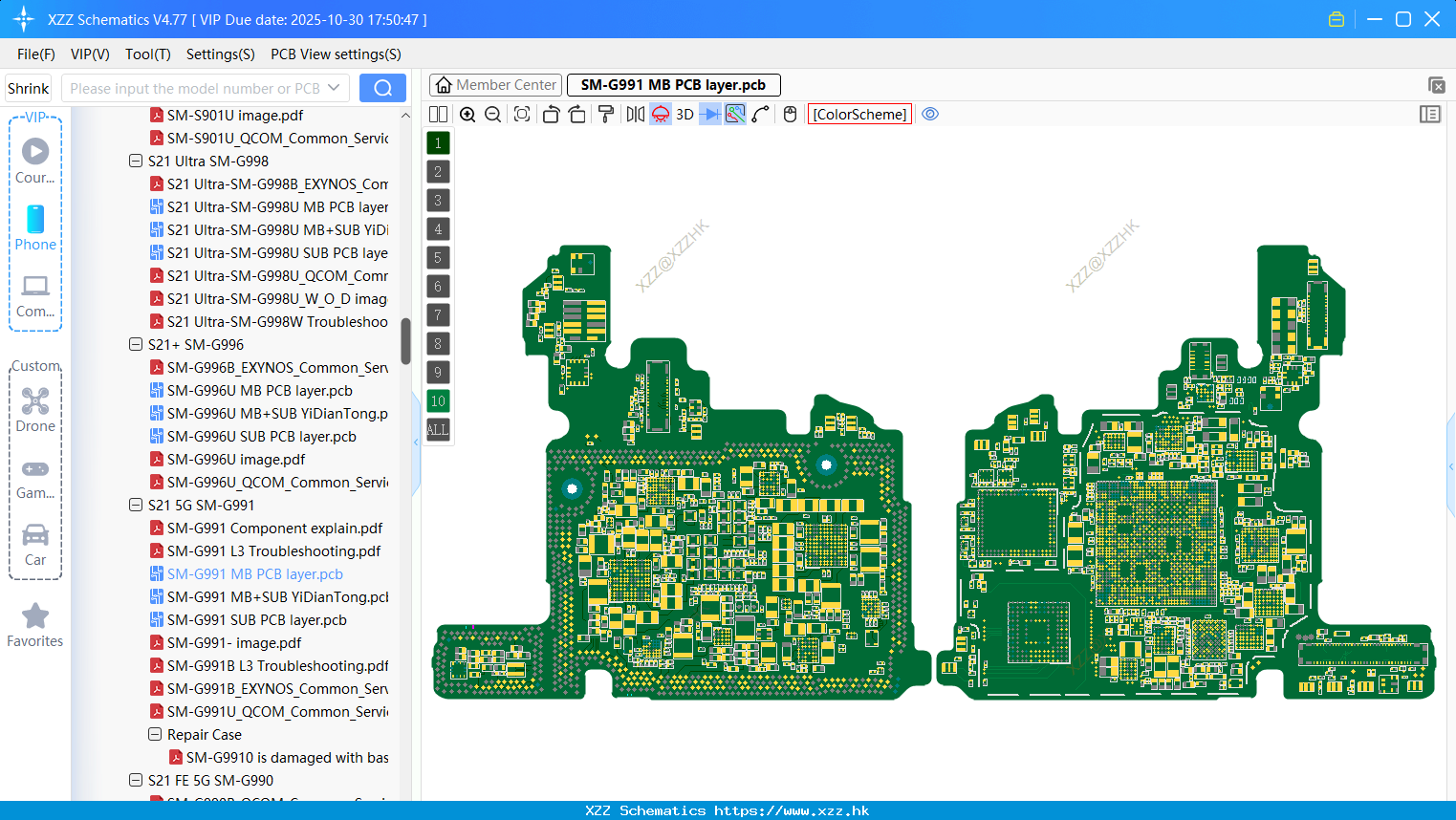 Samsung SM-G991 MB PCB Layer